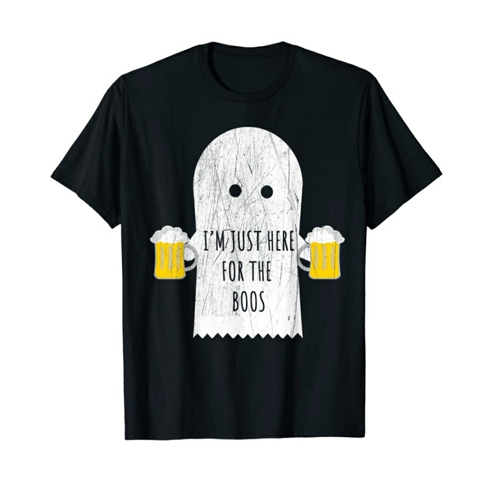 I'm Just Here for the Boos Ghost T-shirt - Unisex, Men L